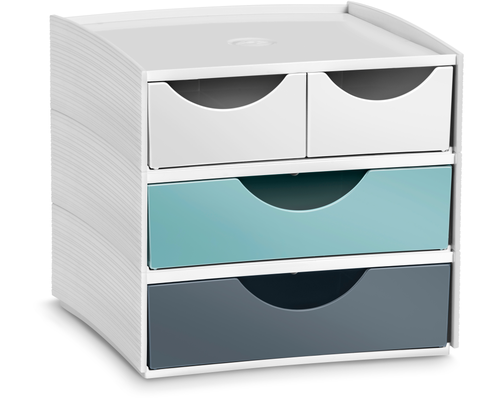 CEP Schubladenbox MyCube Riviera 1032112961 4 Schubl. weiss/grau/mint