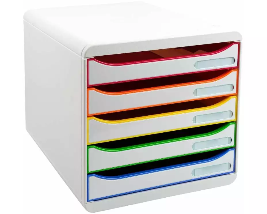 Biella Schubladenbox Big-Box Plus A4+ Weiss/Mehrfarbig