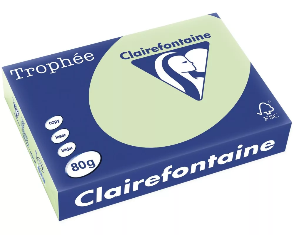 Clairefontaine Kopierpapier Trophée Colored Copy FSC A3, Hellgrün, 80 g/m²