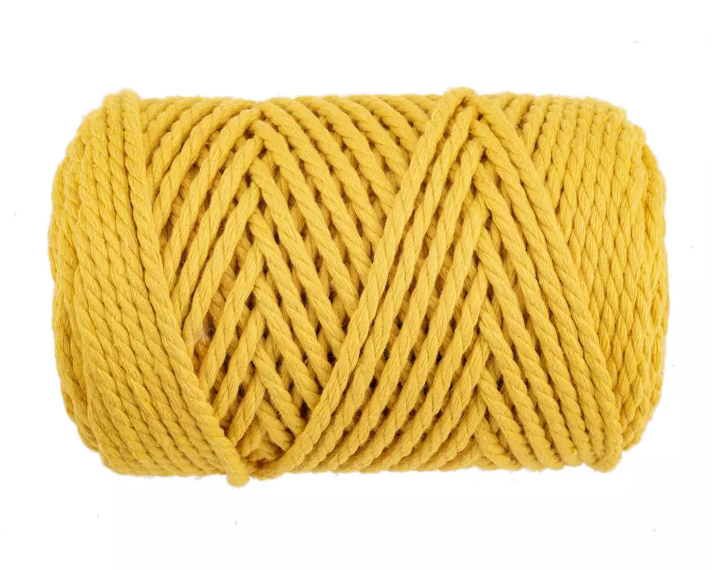 Glorex Wolle Makramee Rope gedreht 63 m x 3 mm, 250g, Senfgelb