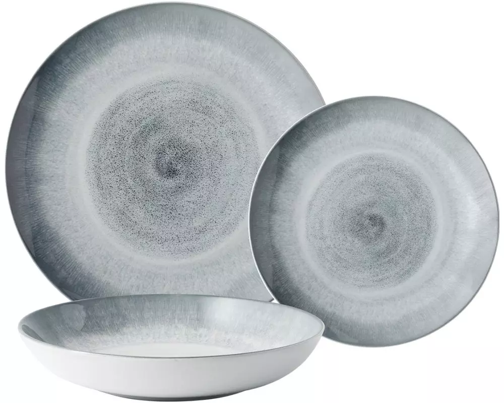 Lunasol Speiseteller Elements Vulcano 12-tlg. Grau