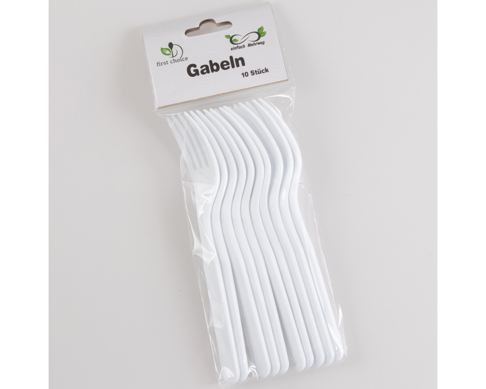 ELCO Gabel aus Kunststoff 10011110-001 Mehrweg weiss, 10Stk.