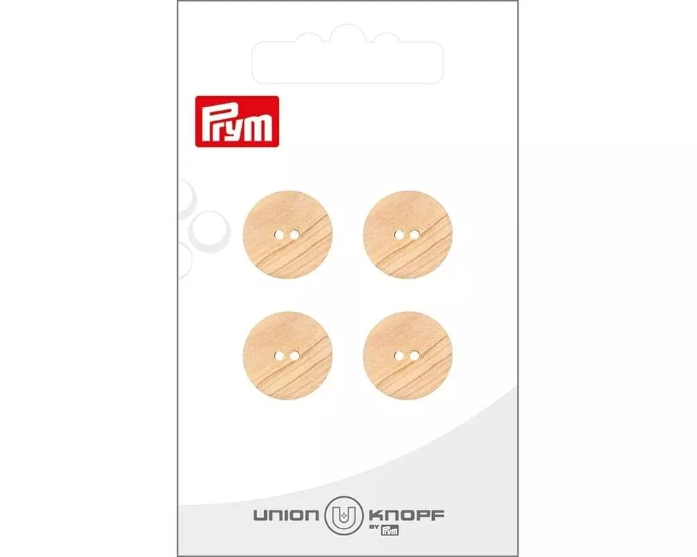 Prym Union Knopf Knöpfe 2-Loch 15 mm, 4 Stück, Beige