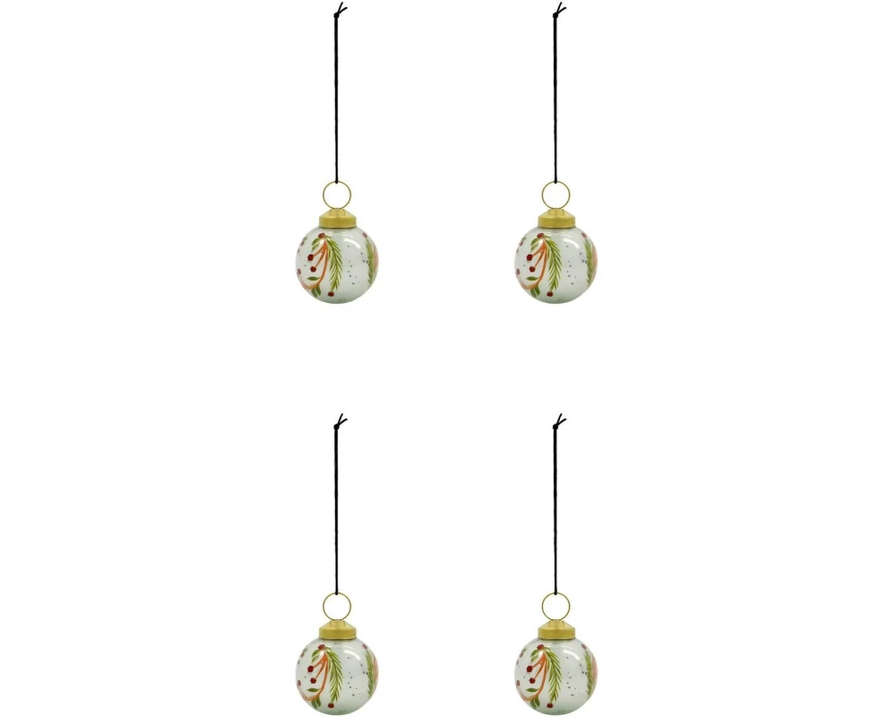 House Doctor Weihnachtskugel Antico Ø 6 cm, 4 Stück Weiss