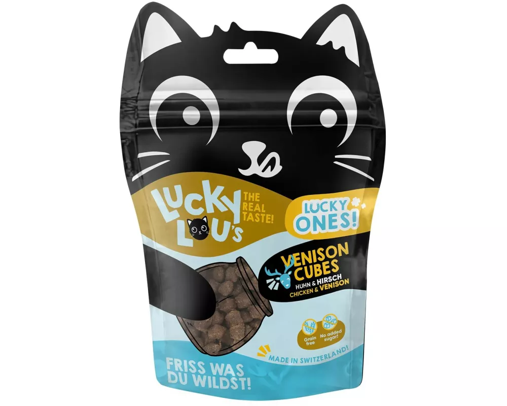 Lucky Lou Katzen-Snack Lucky Ones Cubes Huhn & Hirsch, 80 g