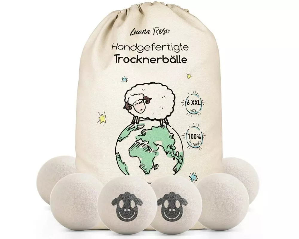 Luana Rose Trocknerbälle, Weiss, 6er-Set