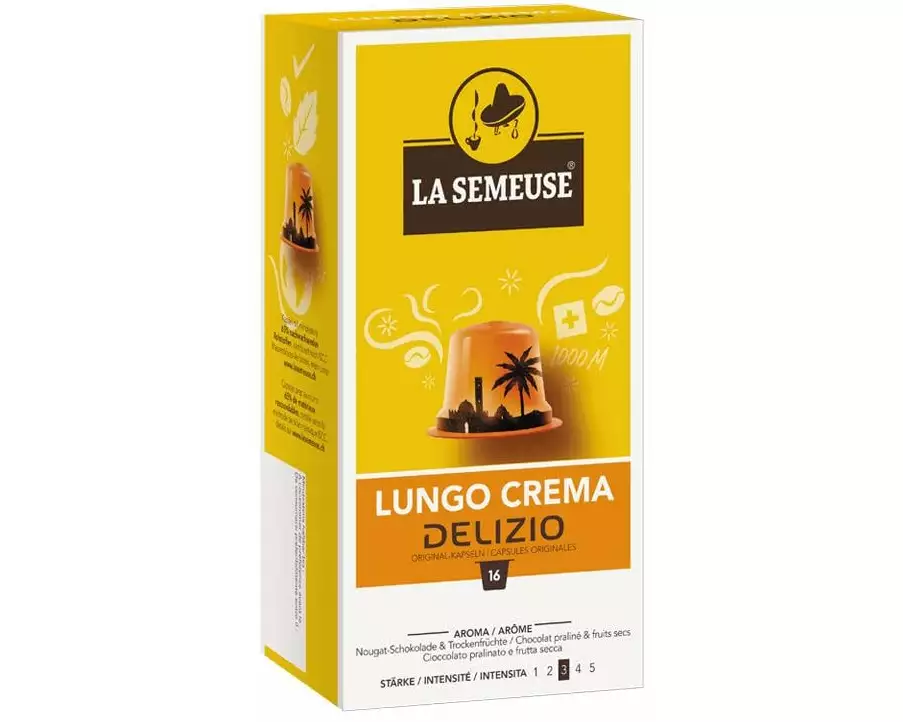 La Semeuse Kaffeekapseln Delizio Lungo Crema 16 Stück