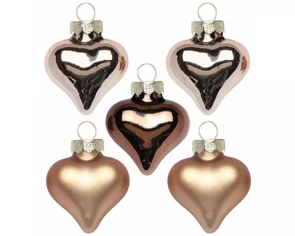 INGES CHRISTMAS DECOR Herz Elegant Lounge 4 cm 8 Stück