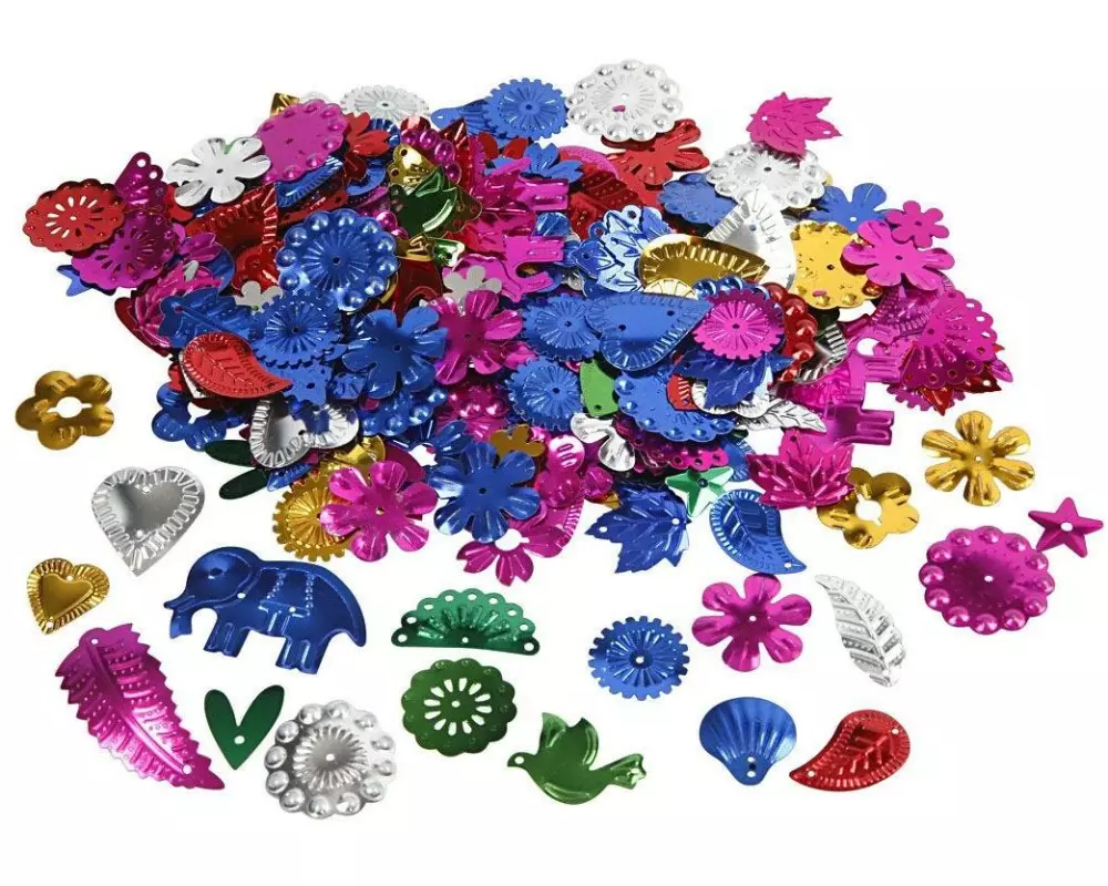 Creativ Company Pailletten 400 g, 15 - 45 mm, Mehrfarbig