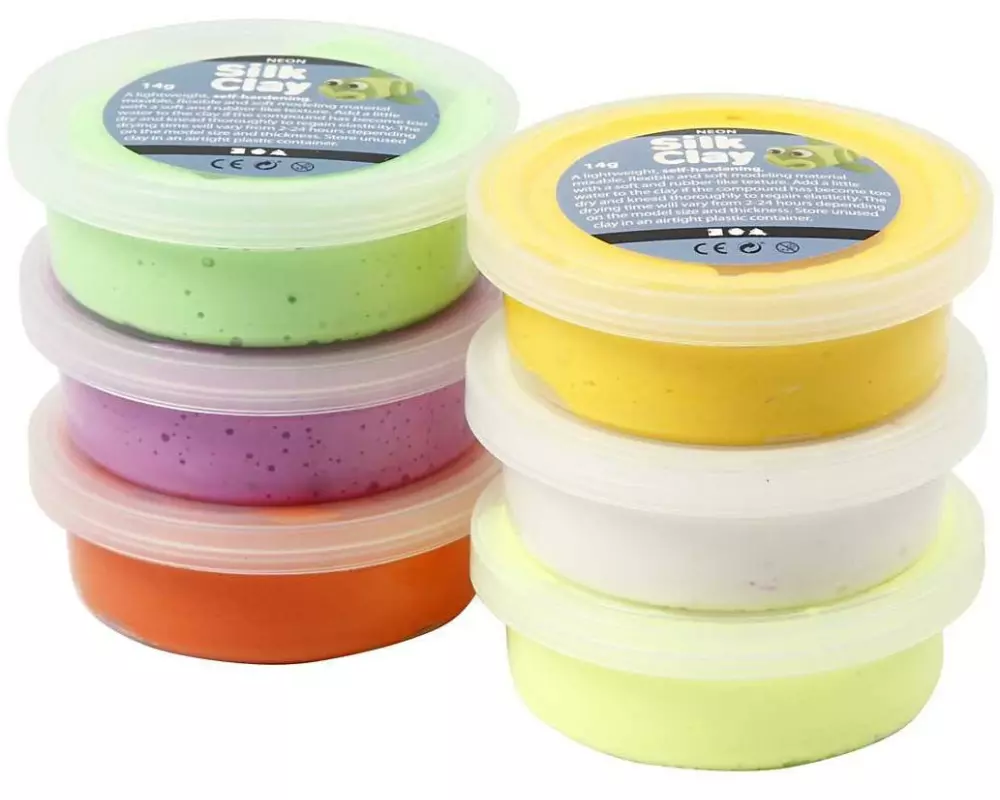 Creativ Company Modellier-Set Silk Clay 6 x14 g Mehrfarbig