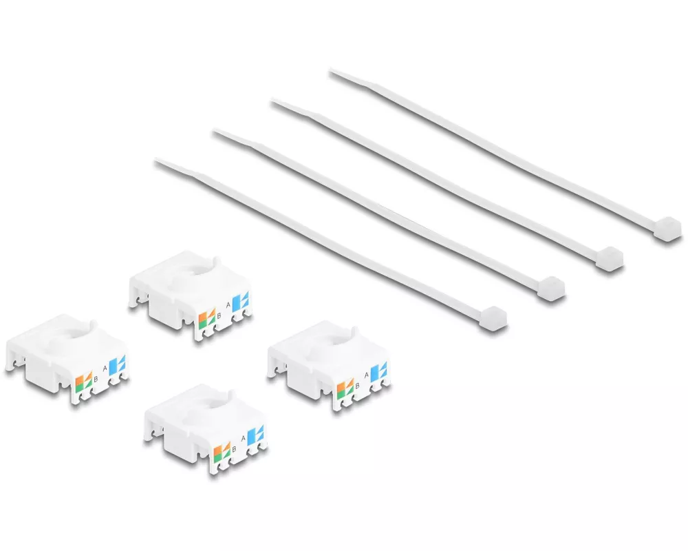 Delock Keystone-Modul LSA Leiste zu RJ45 Buchse Cat.6A STP 4 Stück