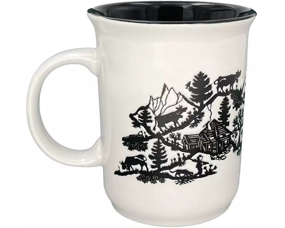 Heidi Cheese Line Kaffeetasse Cut 350 ml, 1 Stück, Weiss