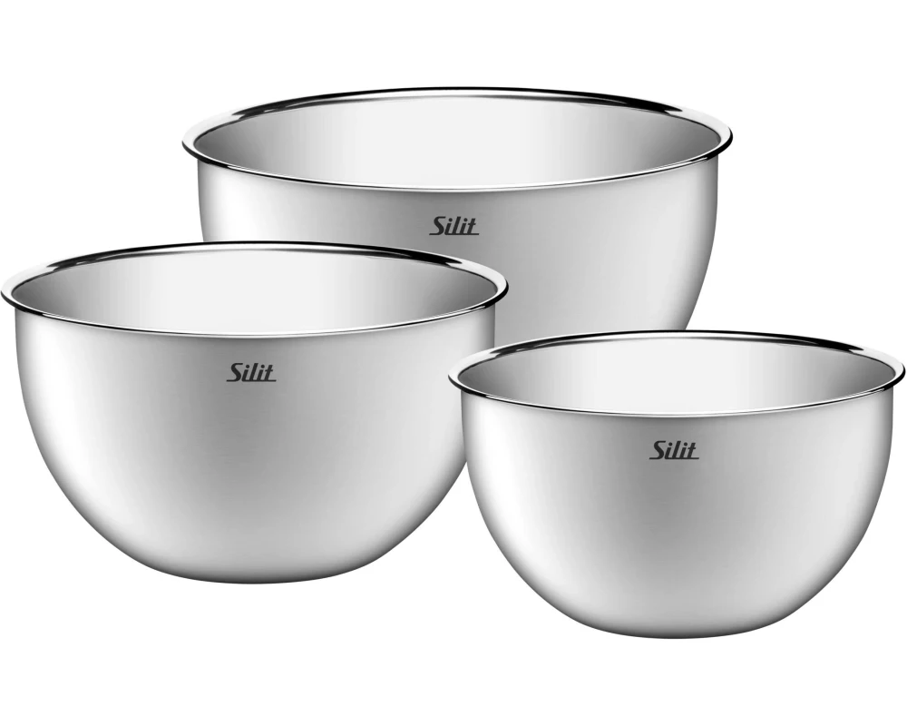 Silit Rührschüssel-Set 2 l/3 l/3.8 l, Silber/Silber matt, 3-teilig