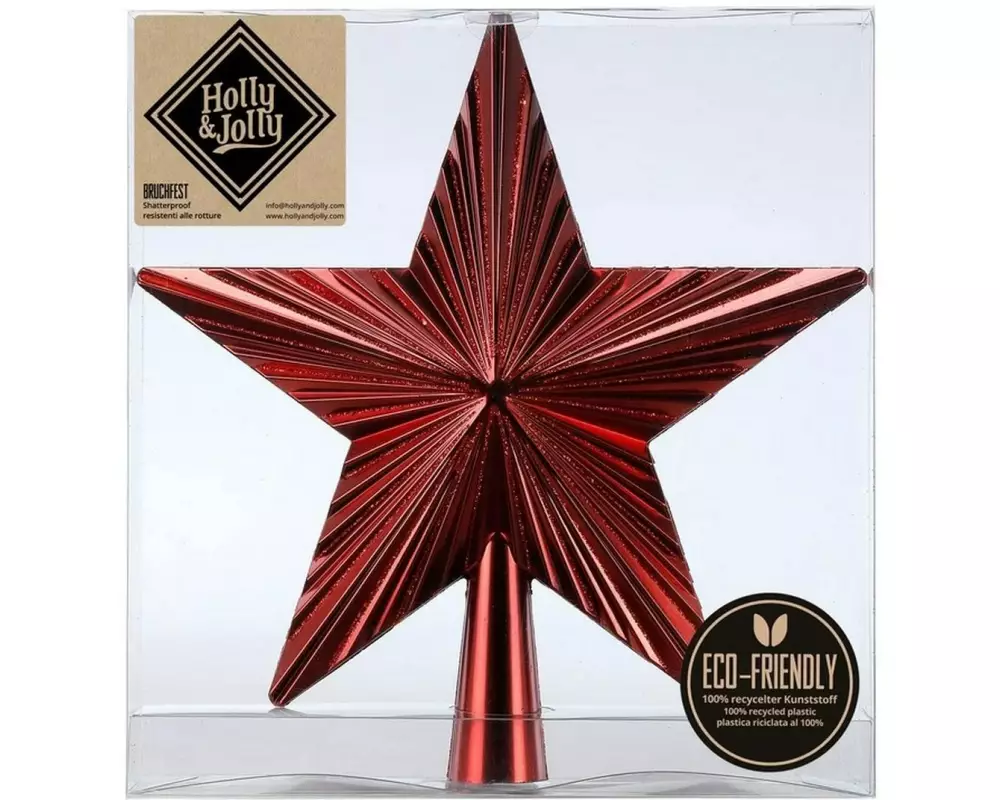 Holly & Jolly Baumspitze Merry Red 20 cm