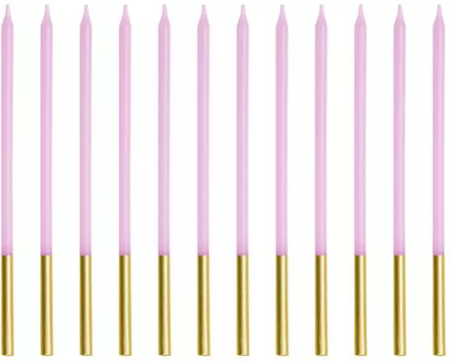 Partydeco Kerze Violett, 14 cm, 12 Stück