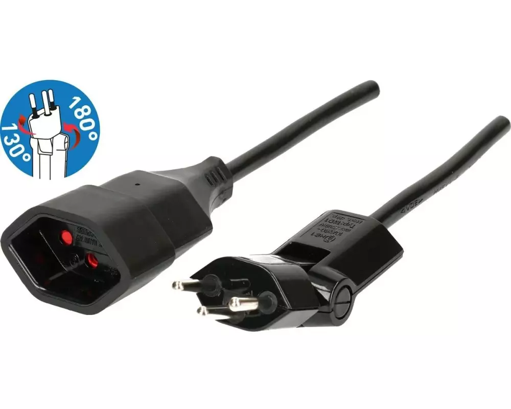 Max Hauri Verlängerungskabel 10 m T13 - T12 Clip-Clap, Schwarz