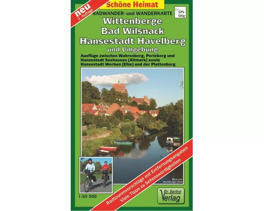 Radwander- und Wanderkarte Wittenberge, Bad Wilsnack, Hansestadt Havelberg und Umgebung 1:50000