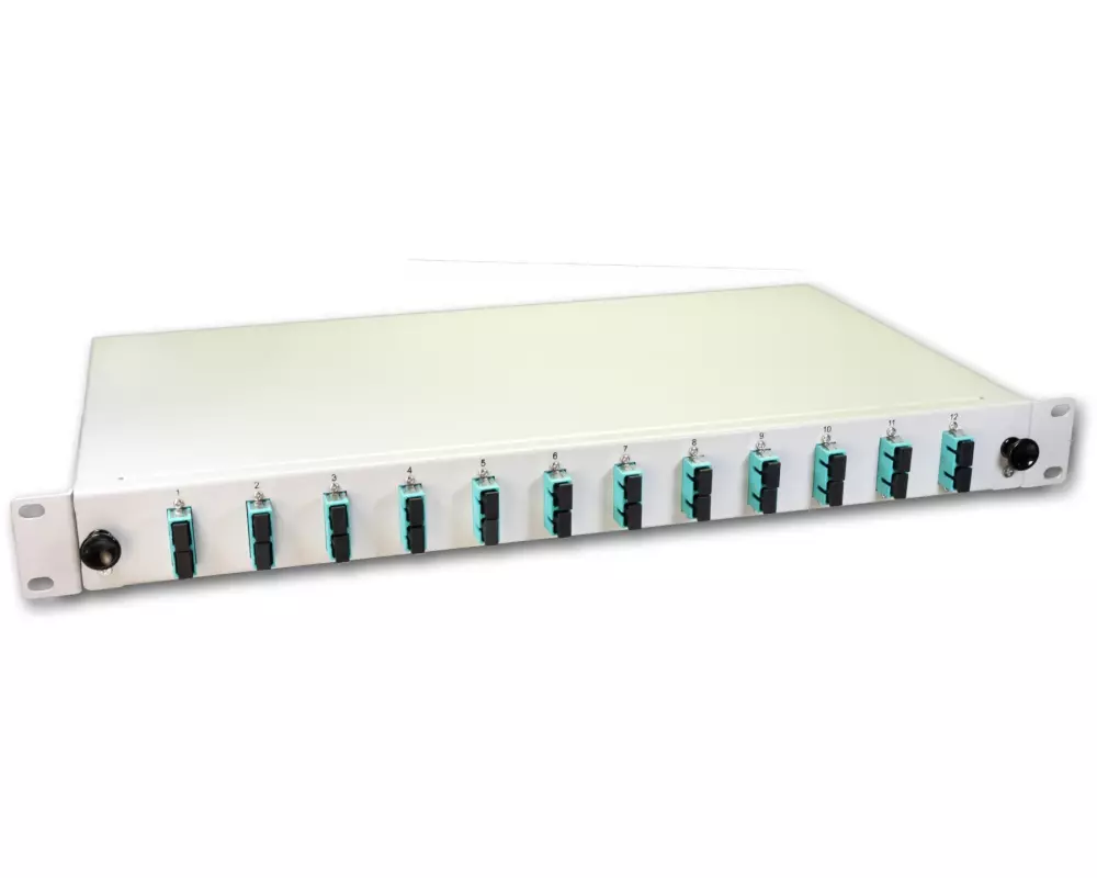 Lightwin Spleissbox 24 Fasern, 12x DSC MM, 50/125µm OM3 Pigtail