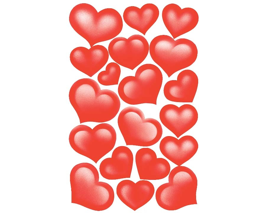 Z-DESIGN Sticker Creative 53205 Herze rot 2 Stück