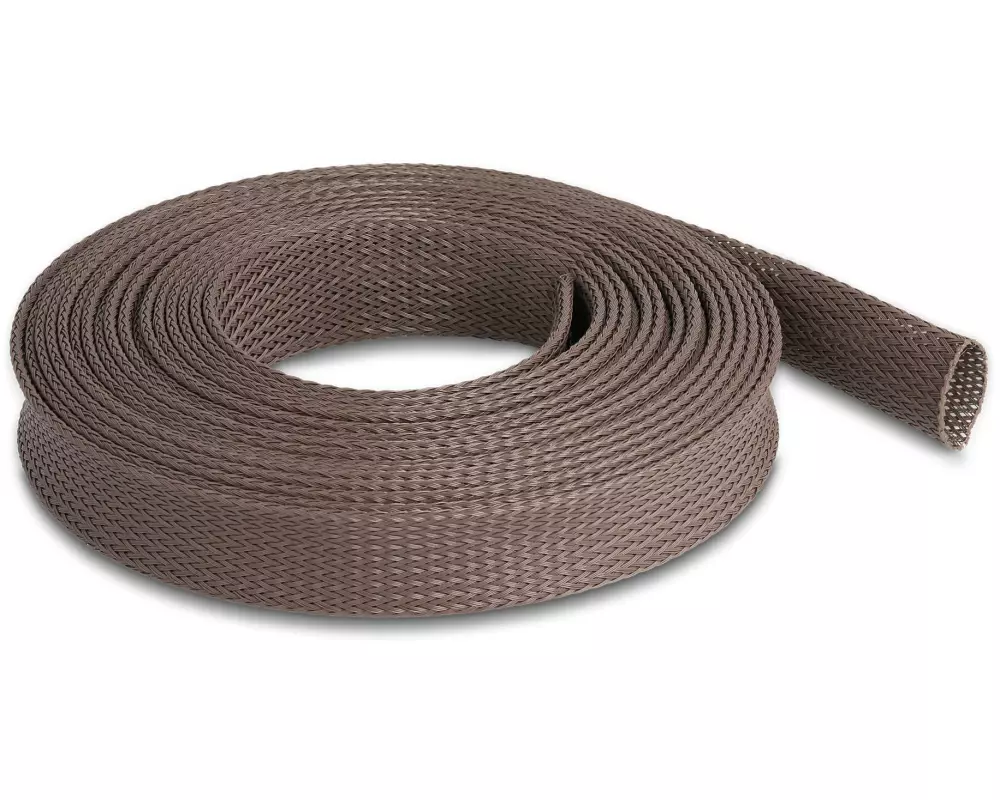 Delock Geflechtschlauch nagerfest, 5 m x 25 mm Braun