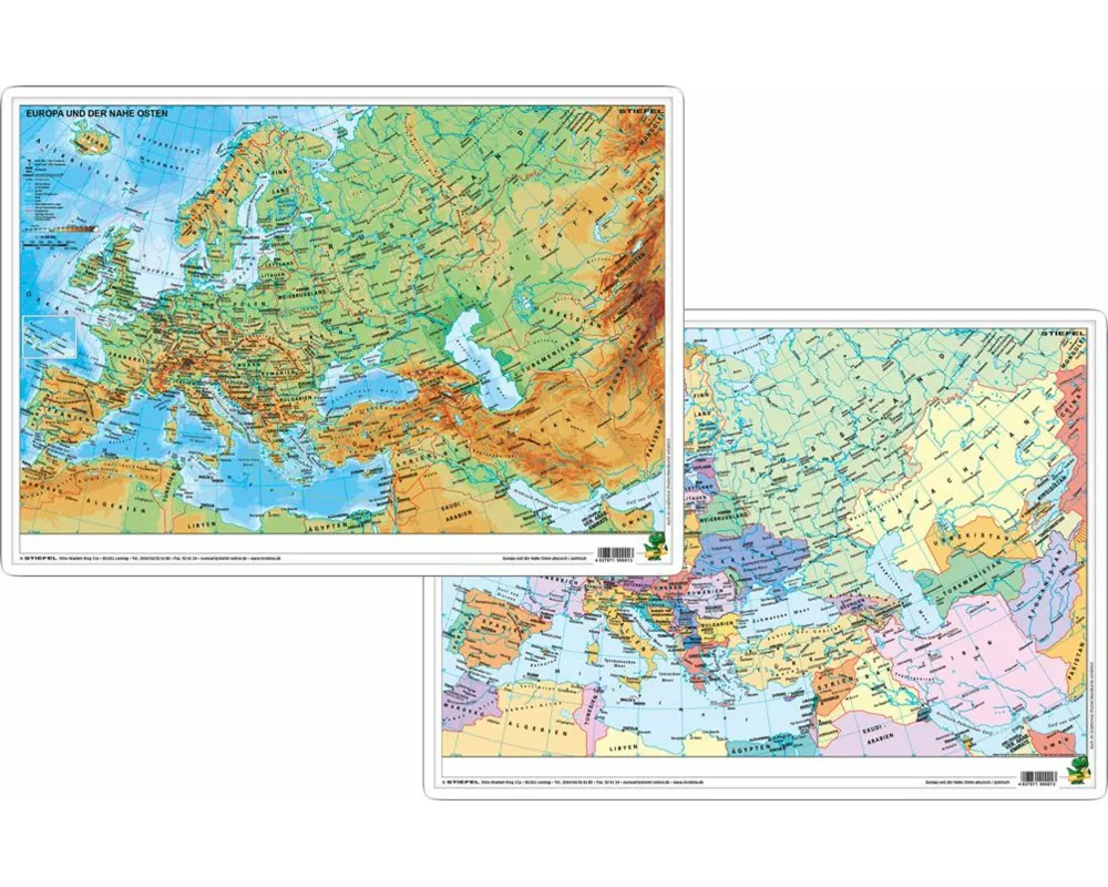 Europa und der Nahe Osten physisch/politisch. DUO-Schreibunterlage klein