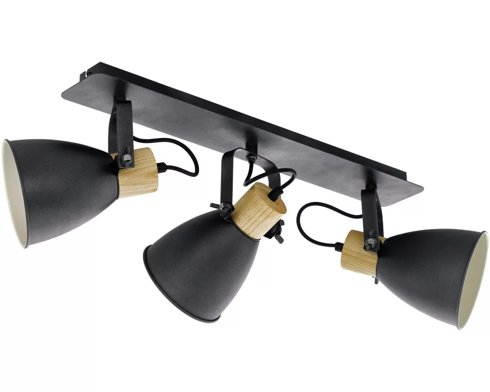 EGLO Leuchten Aufbauspot COSWARTH 3x E27, Anthrazit/Creme