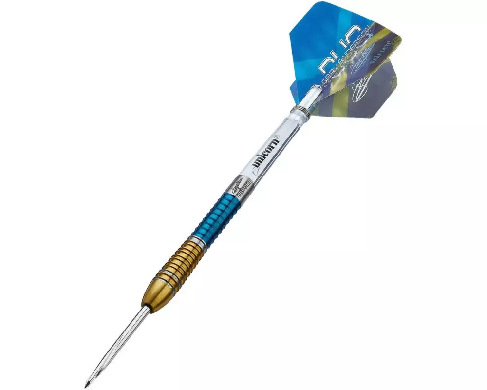 Unicorn Dartpfeile Gary Anderson 6 Duo 23G 3er-Pack, Gold/Blau