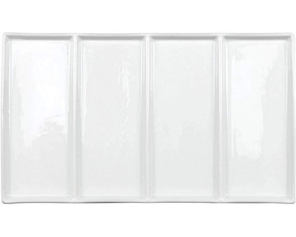 Nouvel Fondue-Teller Rettangolo, Weiss, 39 x 23 x 2.5 cm