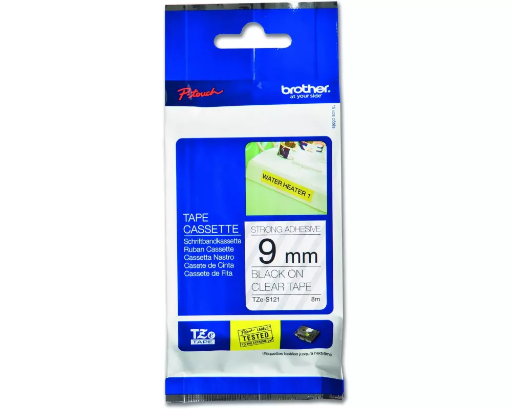 Brother Beschriftungsband TZE-s121 Schwarz auf Transparent