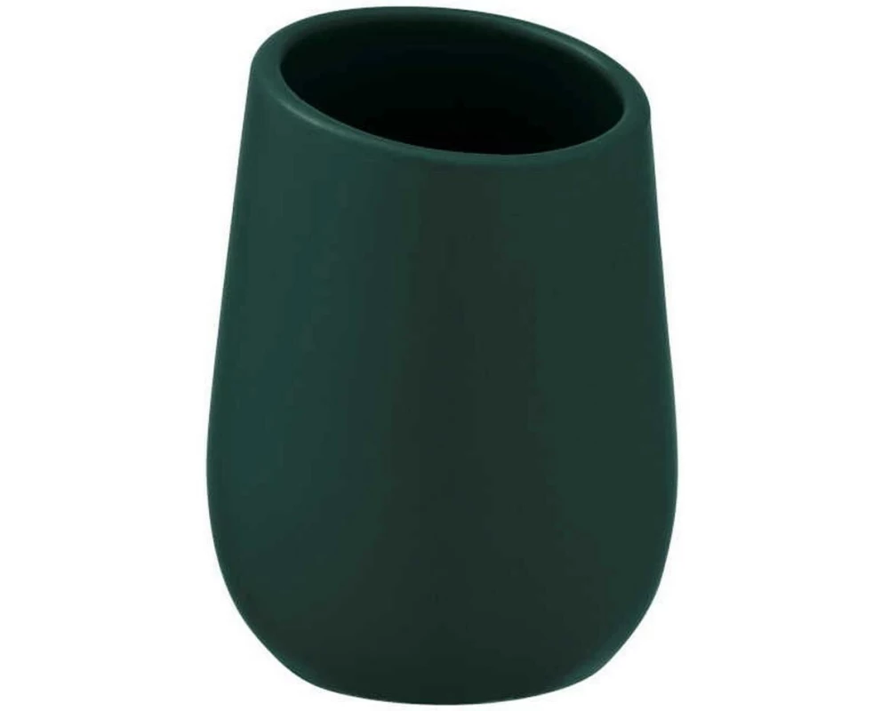 Wenko Zahnputzbecher Badi Keramik Dunkelgrün