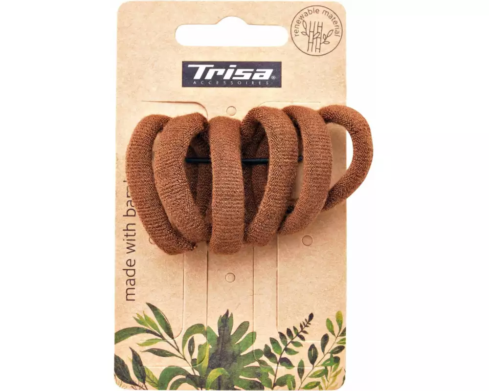 Trisa Accessoires Haargummi We Care 4 cm braun 6 Stück