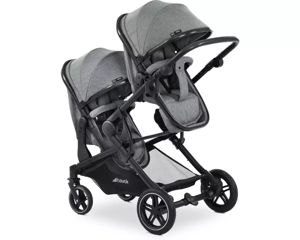 Hauck Geschwisterwagen Atlantic Twin Melange Grey