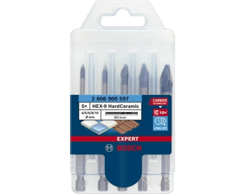 Bosch Professional Bohrer-Set Expert HEX-9 HardCeramic, 5-teilig
