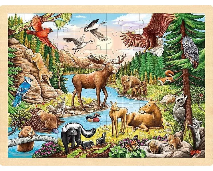 Einlegepuzzle Nordamerikanische Wildnis