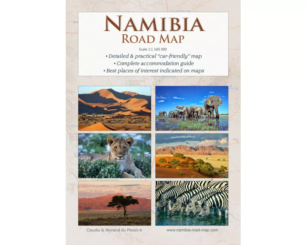 Detaillierte NAMIBIA Reisekarte - NAMIBIA ROAD MAP (1:1.160.000)