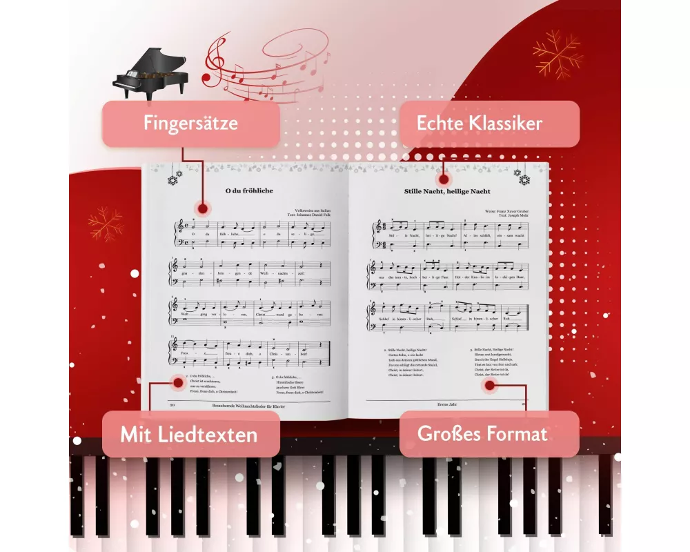 Bezaubernde Weihnachtslieder für Klavier