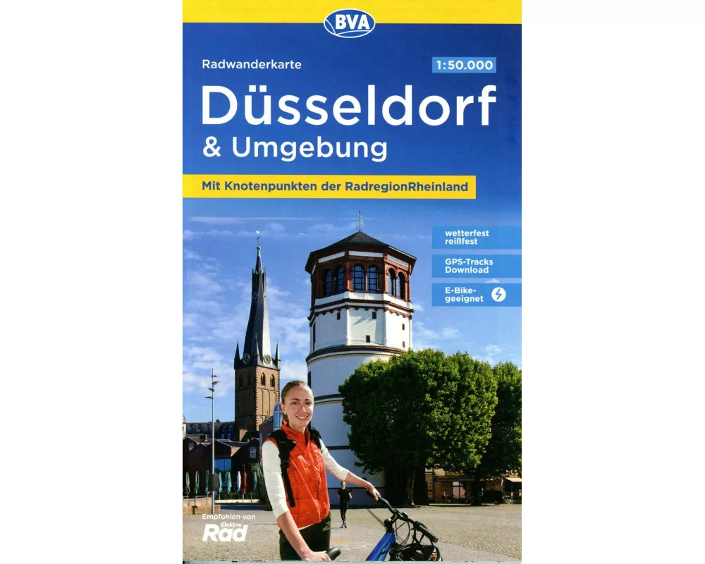 BVA Radwanderkarte Düsseldorf & Umgebung mit Knotenpunkten der RadRegionRheinland 1:50.000
