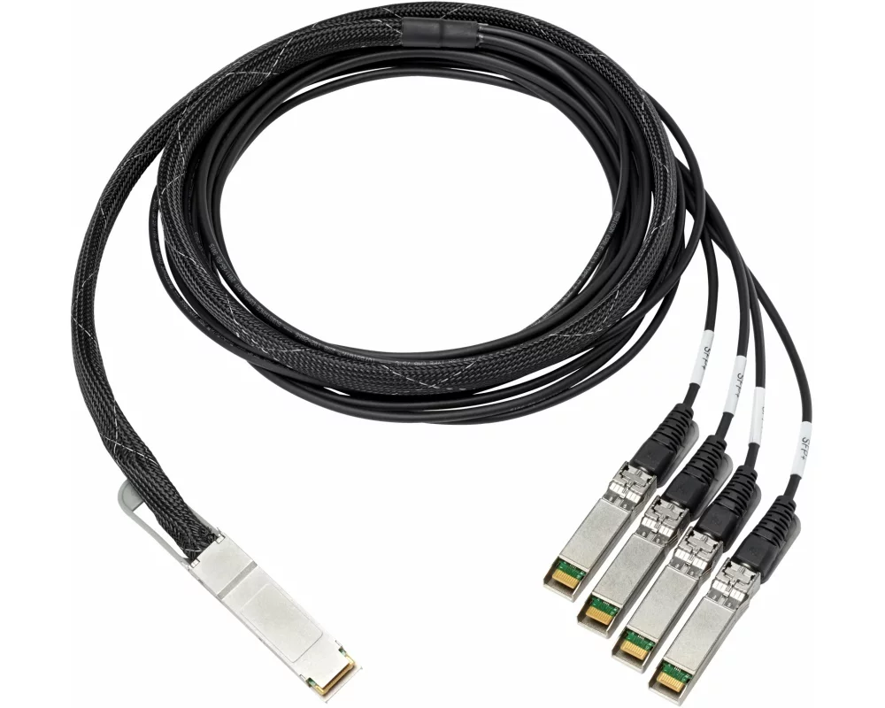 HPE Direct Attach Copper Cable, 100Gb, QSFP28 to 4x25Gb SFP28, 3m