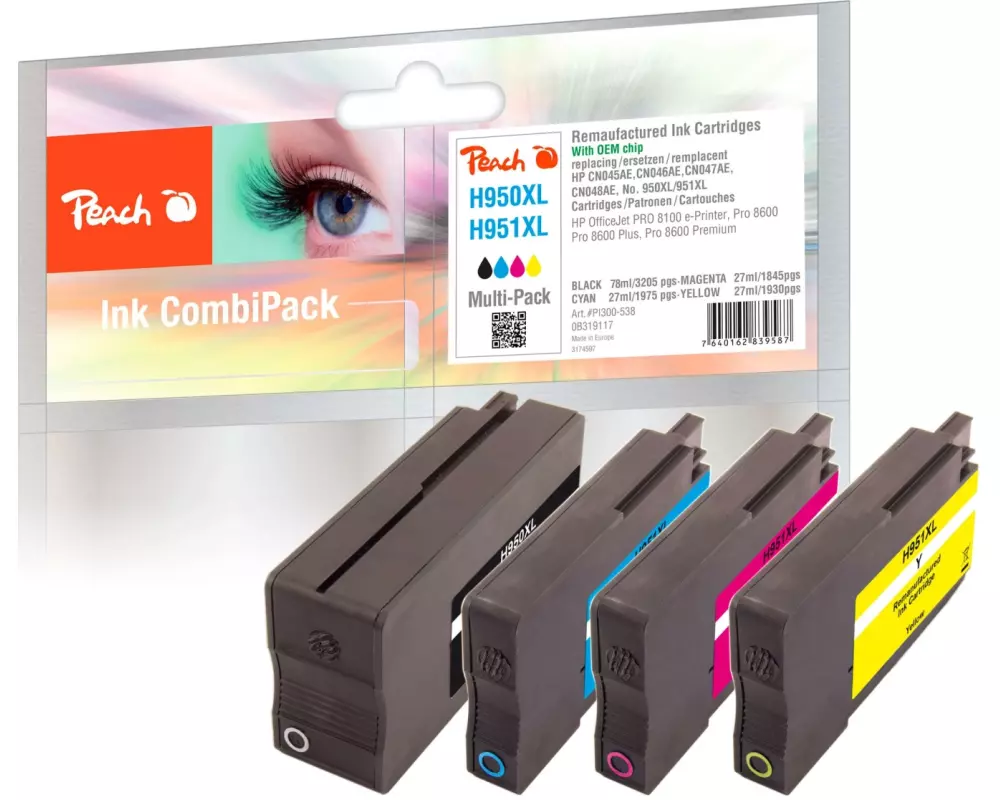 Peach Tinte HP Nr. 950XL/951XL Multi-Pack BK, C, M, Y
