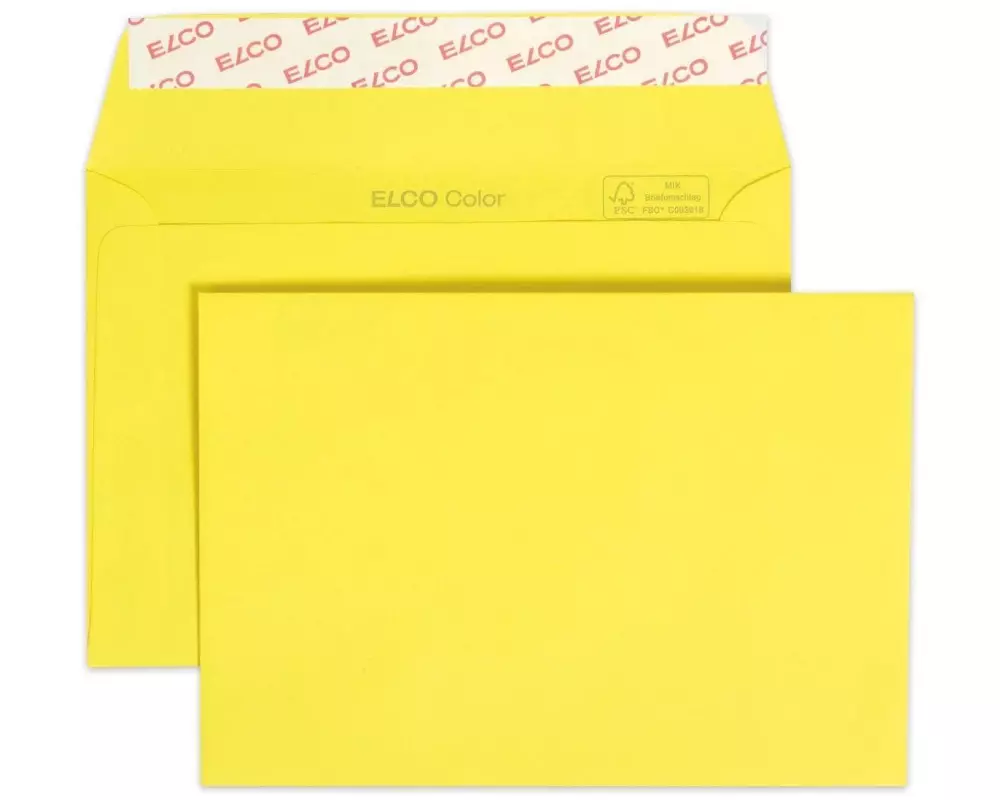 ELCO Couvert Color C6, Keine Fenster, 25 Stück, Gelb