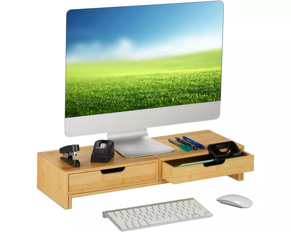 relaxdays Monitorständer für 2 Monitore 11 x 60-107 x 22 cm
