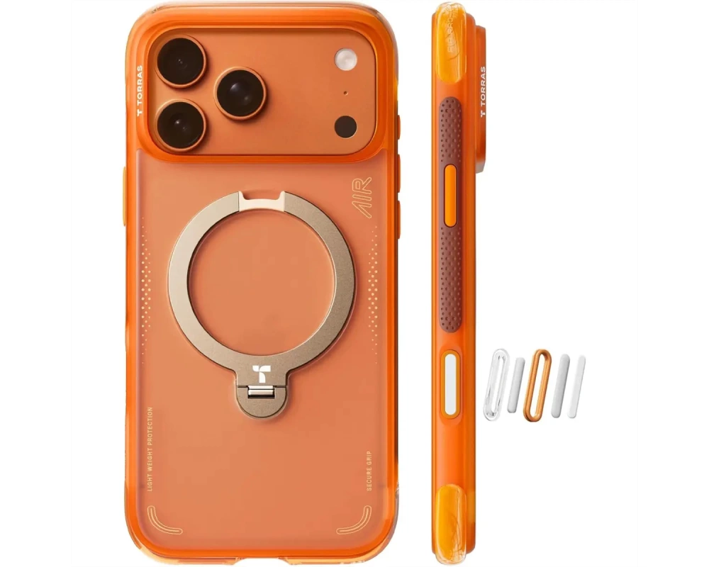 Torras Ostand Q3 Air Schutzhülle, iPhone 17 Pro Max, MagSafe, orange