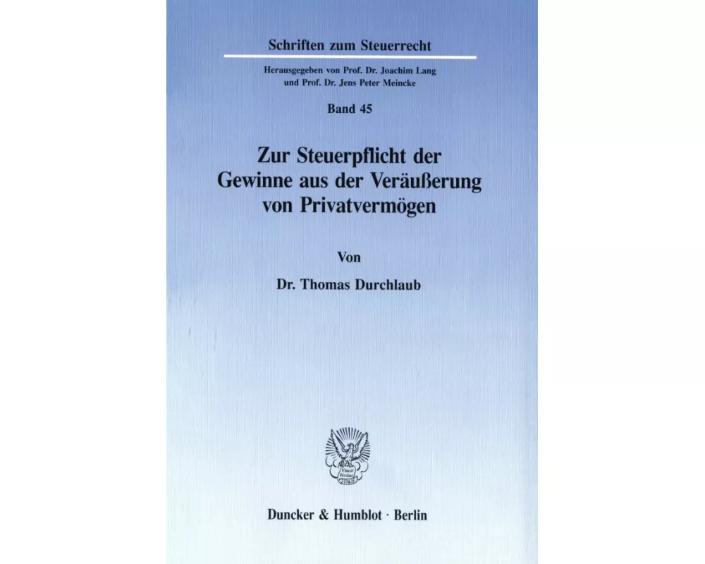Zur Steuerpflicht der Gewinne aus der Veräußerung von Privatvermögen