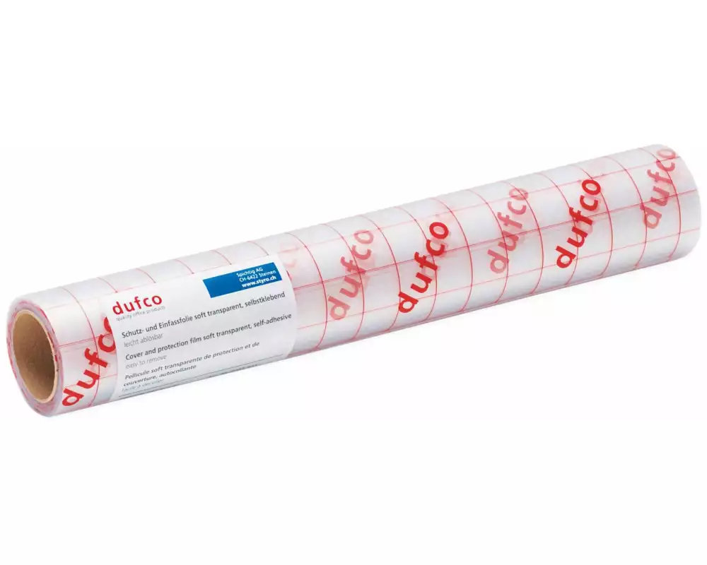 dufco Einbandfolie non permanent 50 x 500 cm, Transparent