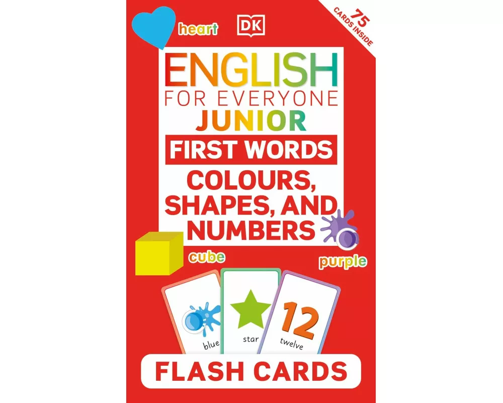 English for Everyone Junior First Words Colours, Shapes, and Numbers Flash Cards