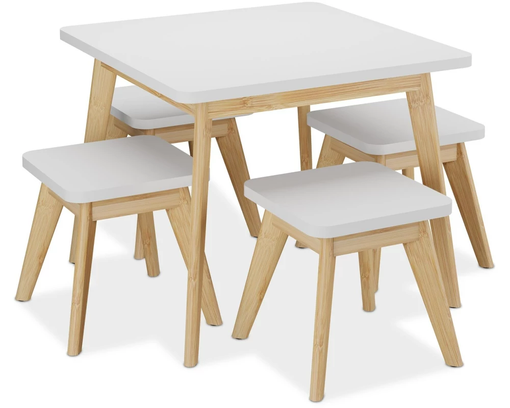 relaxdays Kindersitzgruppe MDF / Bambus, 5-teilig