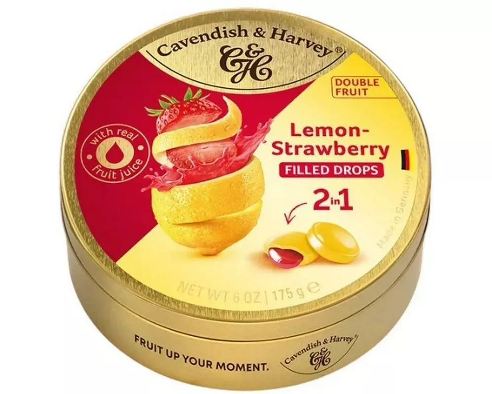 Cavendish & Harvey Lemon-Strawberry Filled Drops 175 g