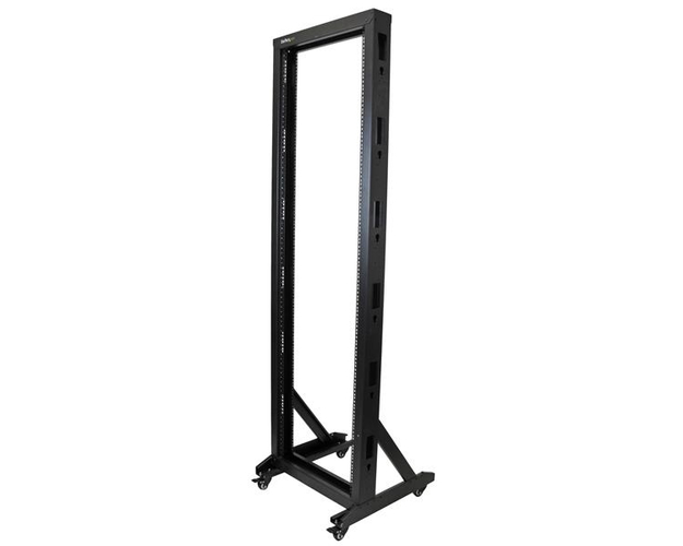StarTech.com 2-Post Server Rack with Sturdy Steel Construction and Casters
