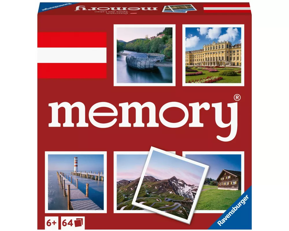 Ravensburger memory Österreich - 20884 - der Spieleklassiker mit Bildern aus Österreich, Merkspiel für 2 - 8 Spieler ab 6 Jahren