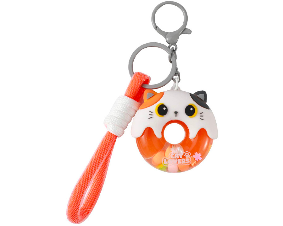 I-TOTAL Schlüsselanhänger Donut XL3065 Orange Cat
